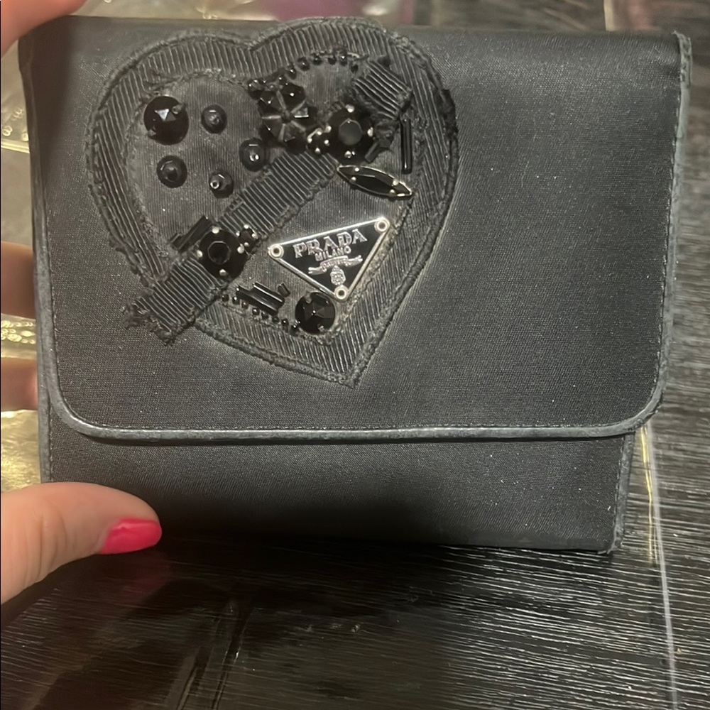 Prada Black Embellished Wallet